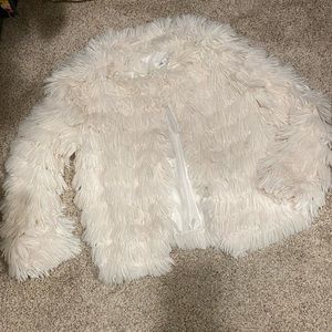Cream Layered Fur Jacket